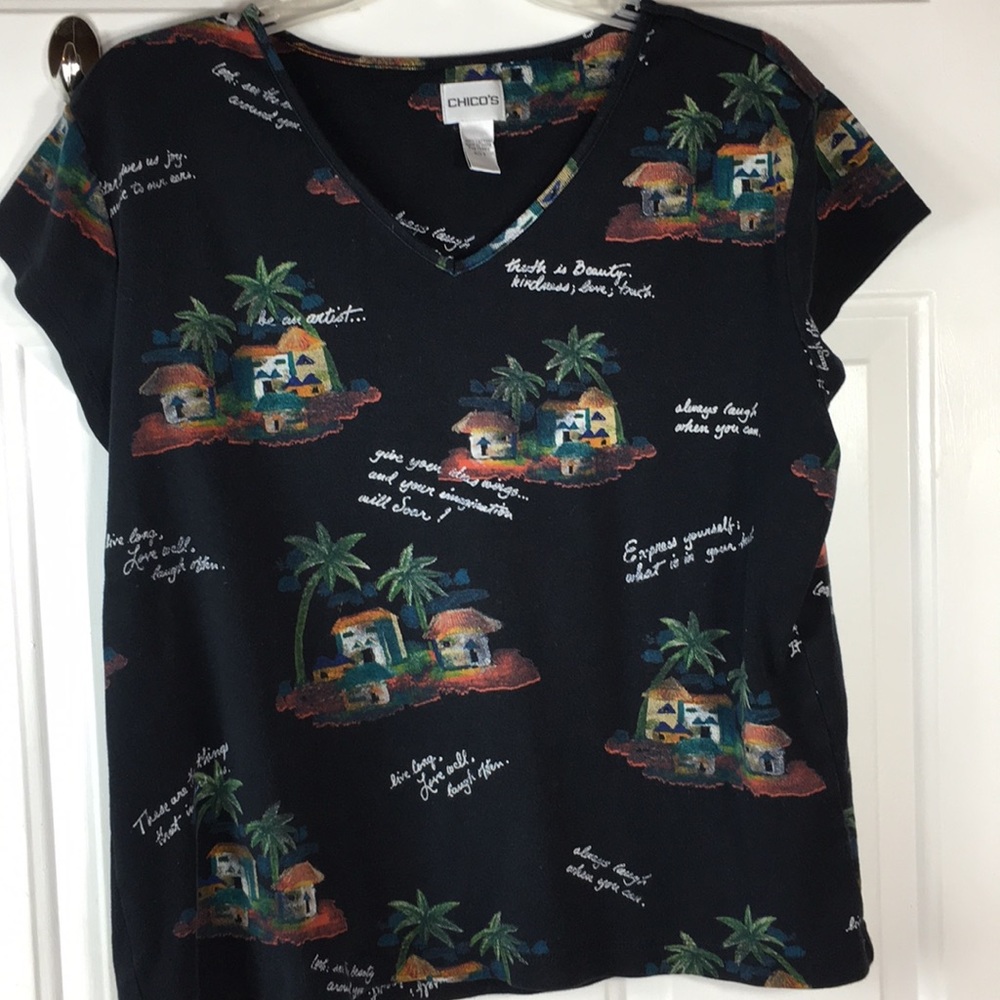 4 for $20 Chico black shirt with sayings size 3